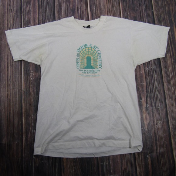 Vintage Screen Stars Best Open The Door Shirt Mens Large White NY Dietetic 1992 - Picture 1 of 6